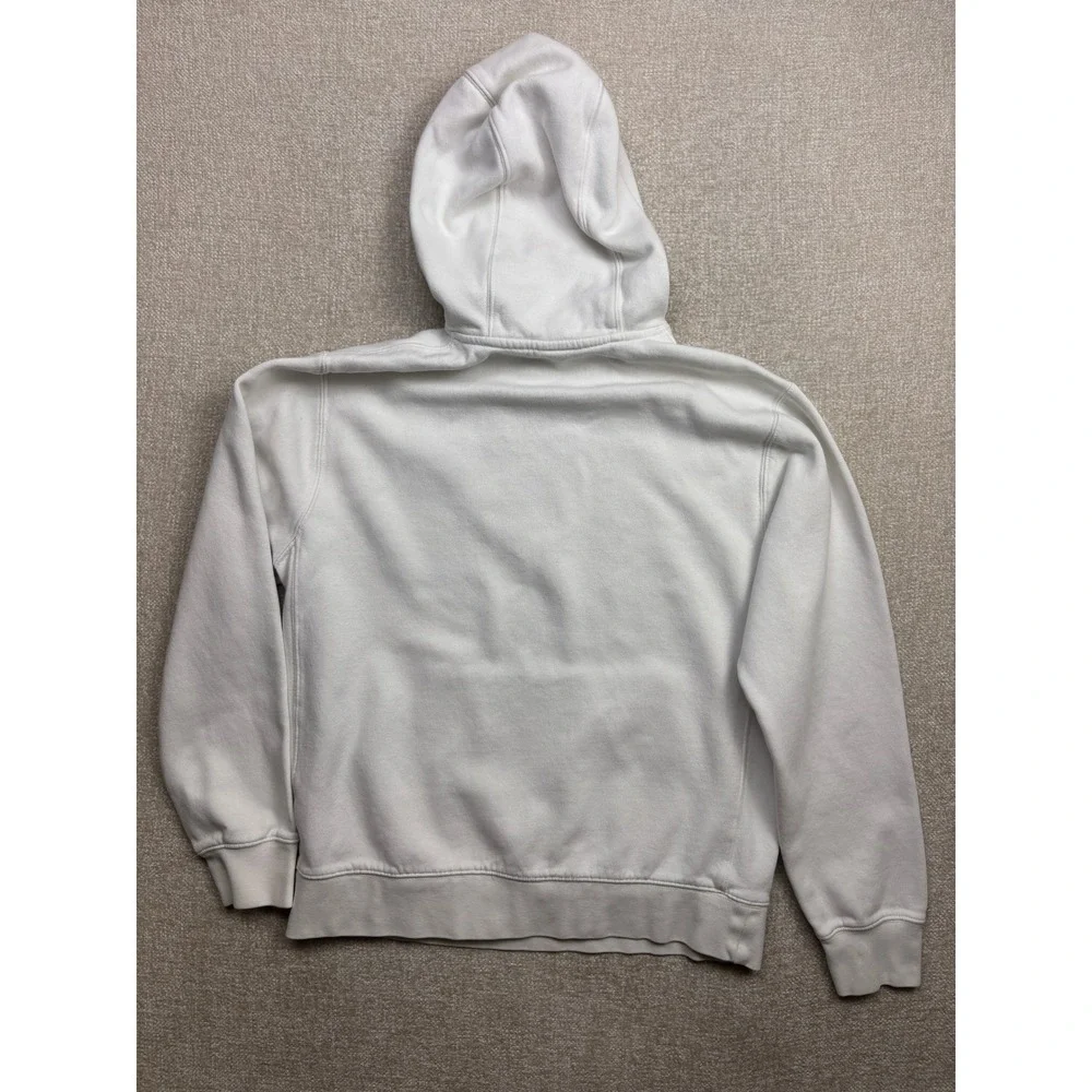 Nike Mens Sportswear Club Fleece Hoodie White Black Embroidered Logo Size M